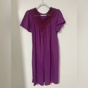 Nightgown‎ lace trim embroidered vintage midi bohemian cottage core